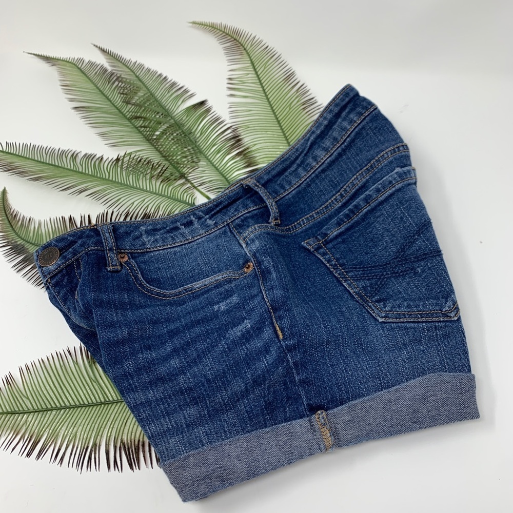 Aeropostale Midi Cuff Stretch Jean Shorts - Picture 7 of 8